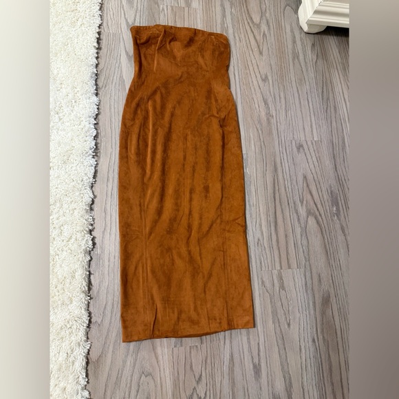 NWT MESHKI Elegant Strapless Brown Dress Size L - Picture 6 of 12